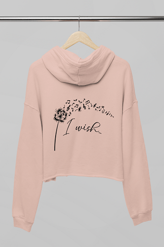 I Wish Cropped Fleece Hoodie - Image 12
