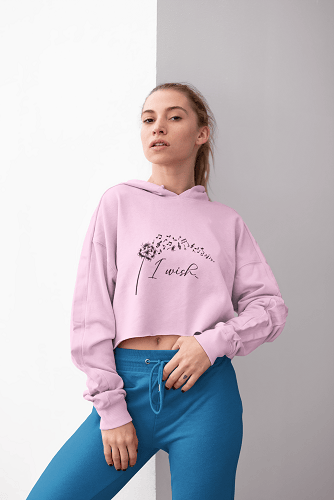 I Wish Cropped Fleece Hoodie - Image 23
