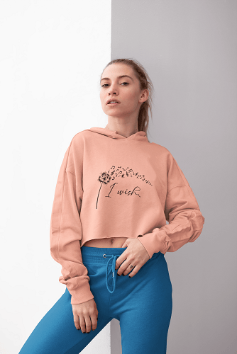 I Wish Cropped Fleece Hoodie - Image 28