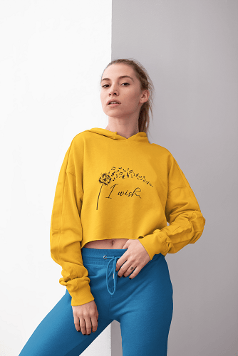 I Wish Cropped Fleece Hoodie - Image 27