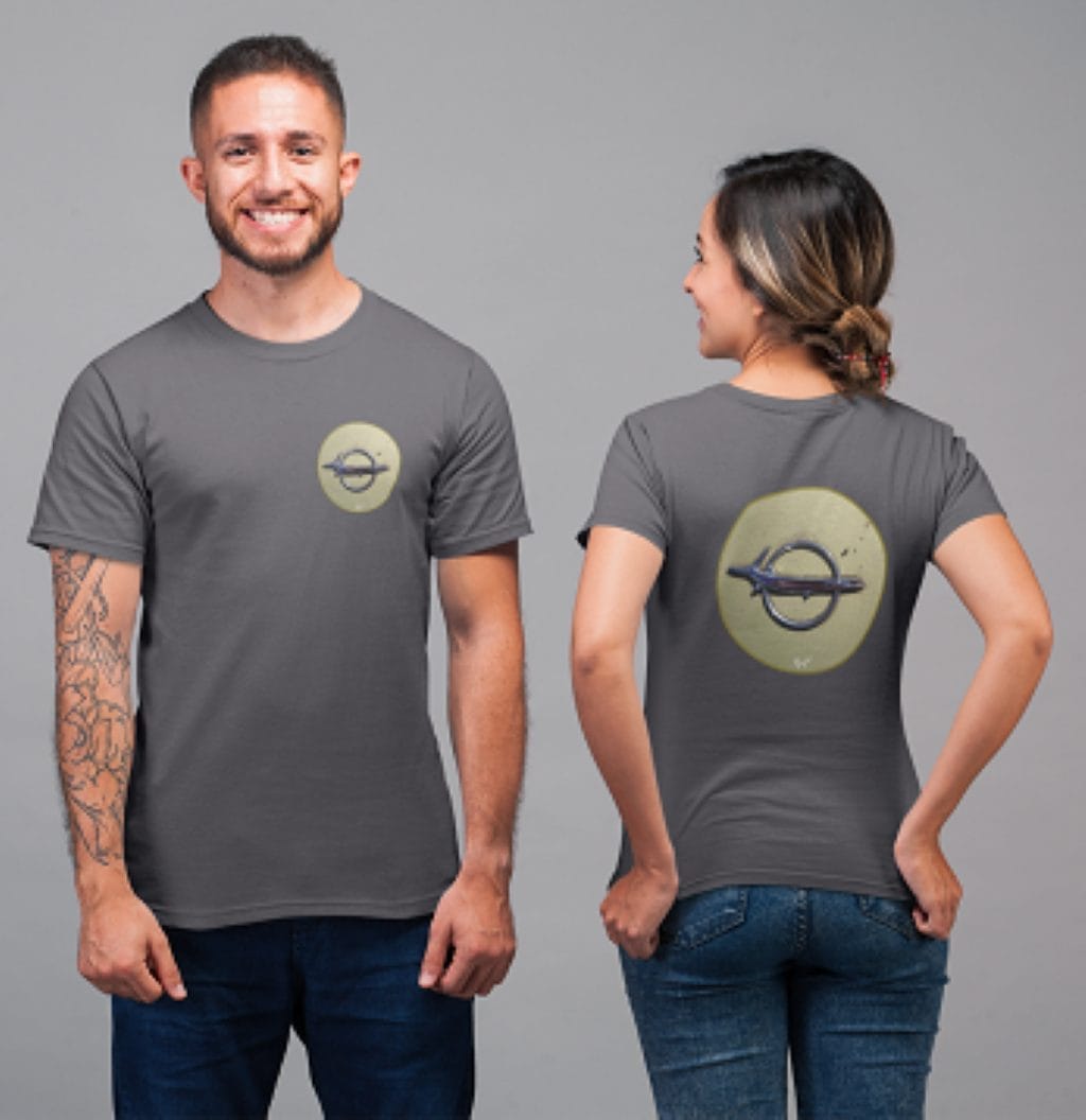 1968 Car Rear Emblem on a Soft-Style T-Shirt - Image 38