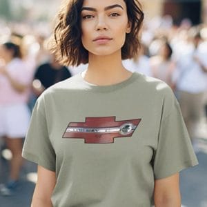 1966 Car Front Fender Emblem on a Soft-Style T-Shirt