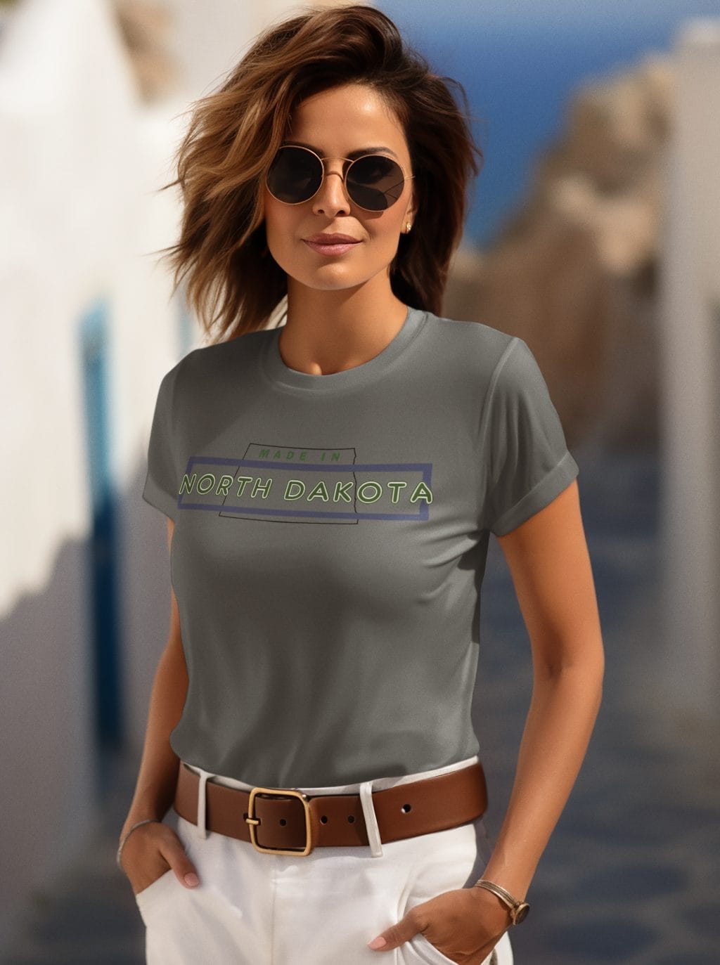 "Made in ND" design created by RJ&T on a Women's Relaxed Short Sleeve Jersey Tee - Image 9