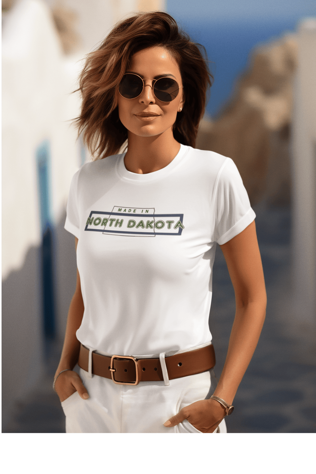 "Made in ND" design created by RJ&T on a Women's Relaxed Short Sleeve Jersey Tee - Image 2