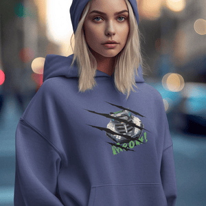 1990s Meow! on a Soft Classic Hoodie