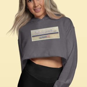 1968 Rear Side Emblem on a Soft Cropped Fleece Hoodie