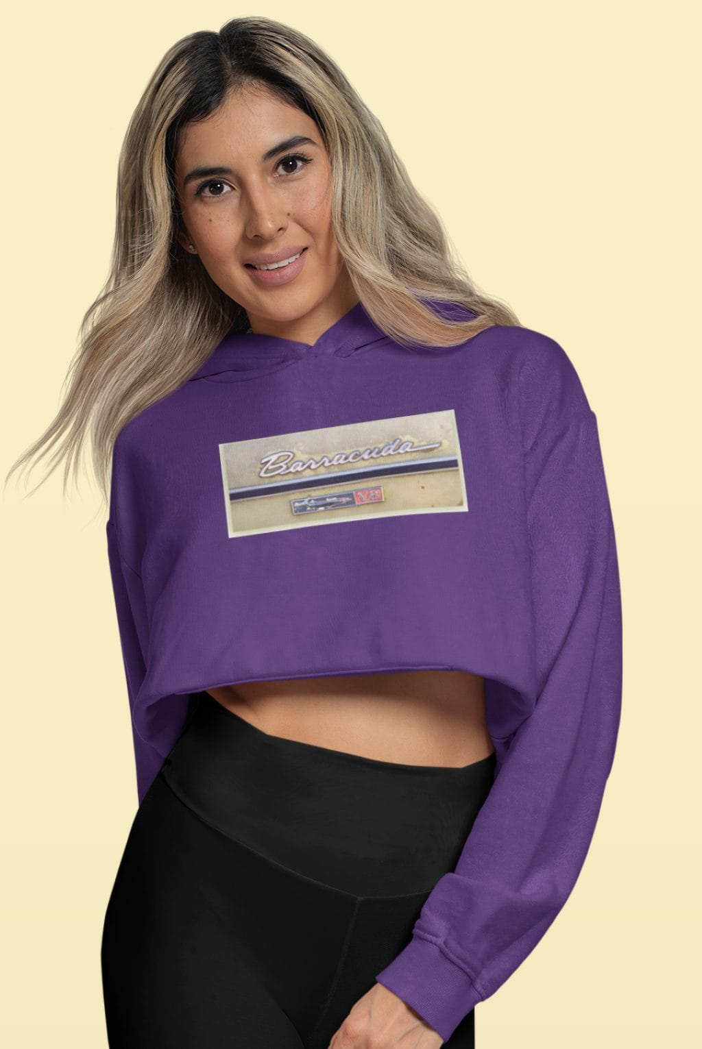 1968 Rear Side Emblem on a Soft Cropped Fleece Hoodie - Image 5