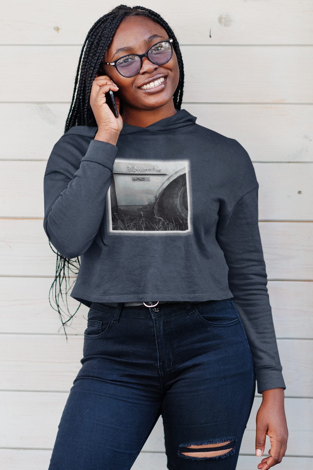 1968 Rear Fender on a Soft Cropped Fleece Hoodie - Image 8