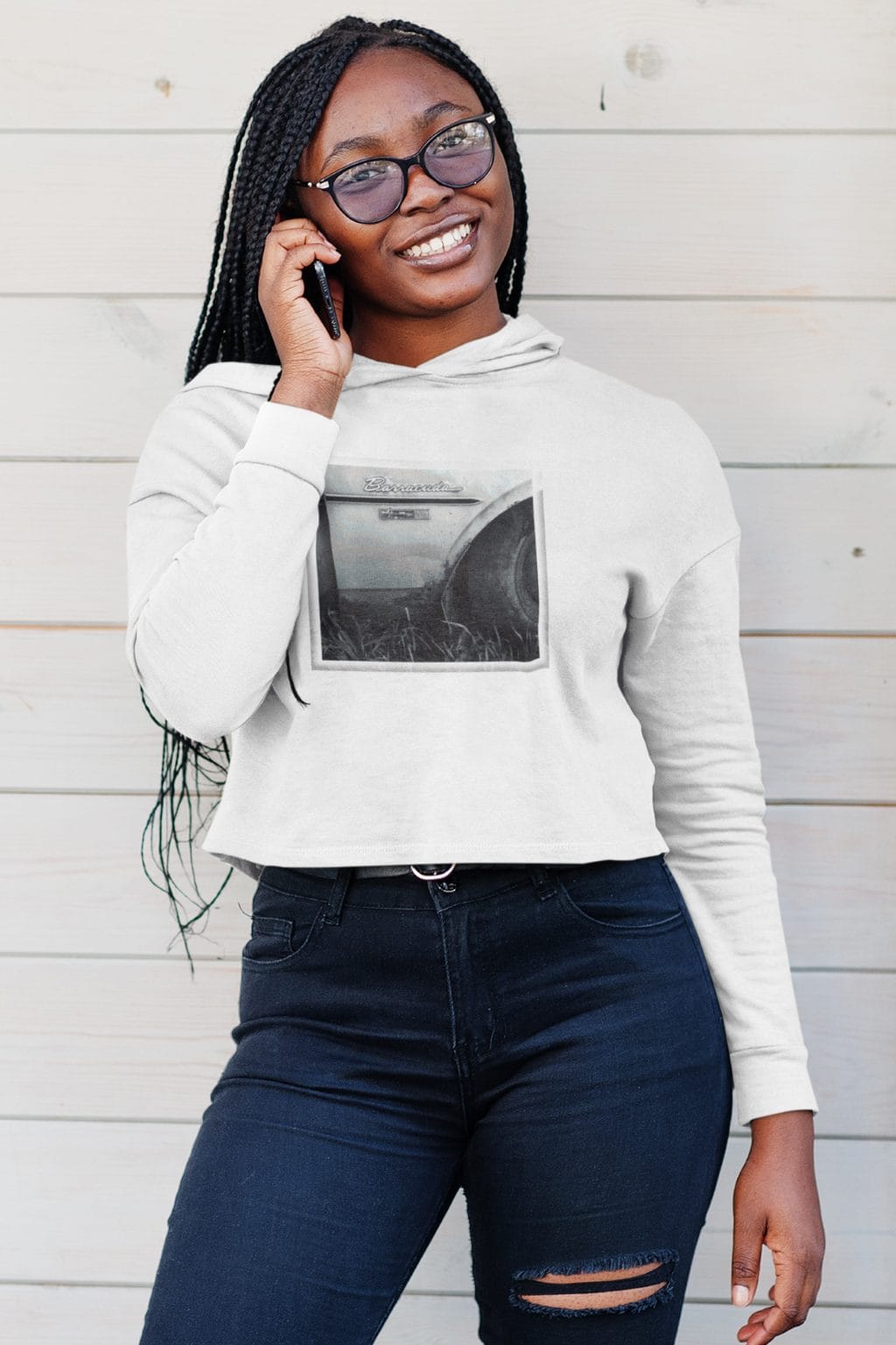 1968 Rear Fender on a Soft Cropped Fleece Hoodie - Image 4