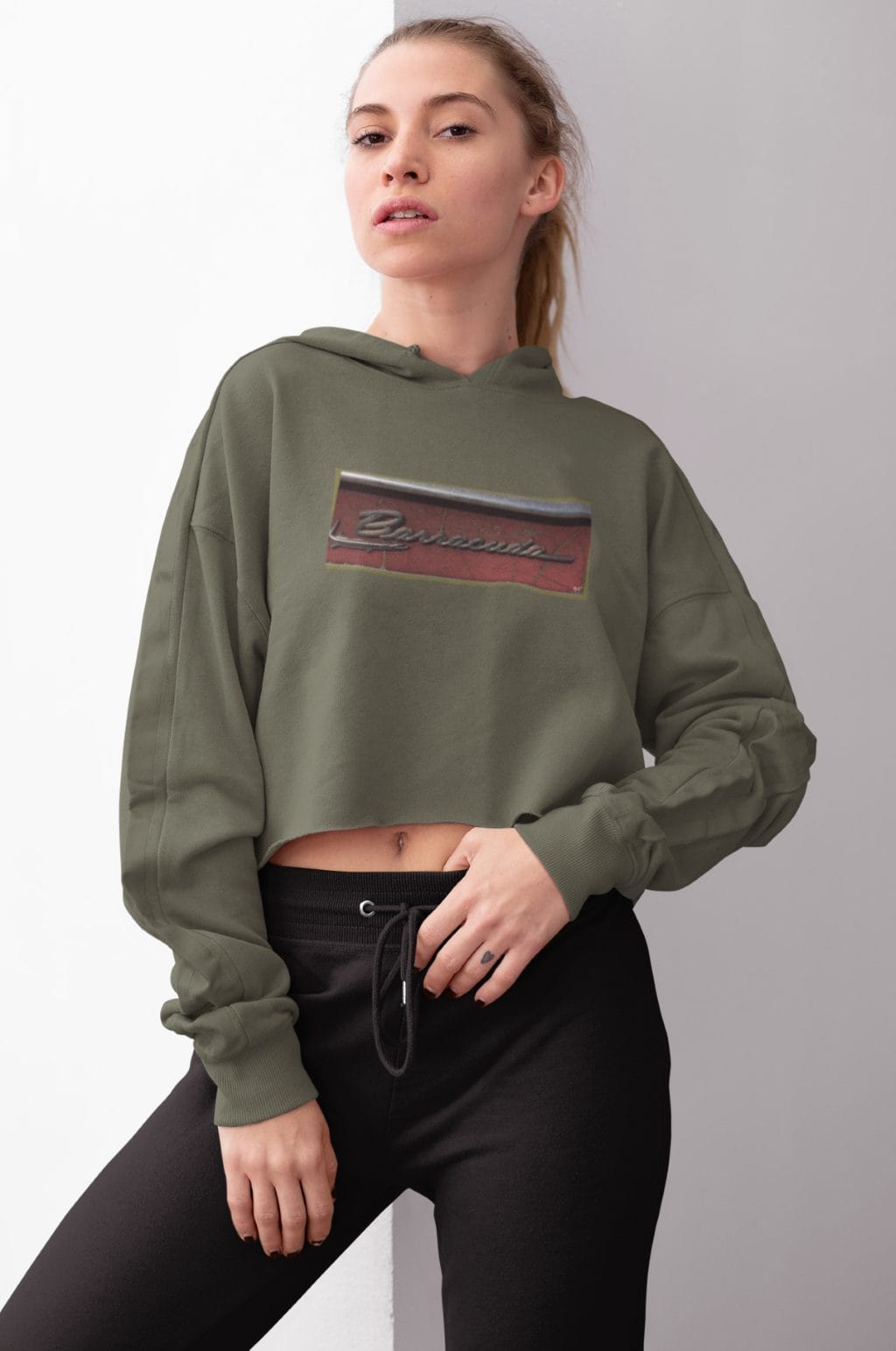1968 Front Fender Emblem on a Soft Cropped Fleece Hoodie - Image 6