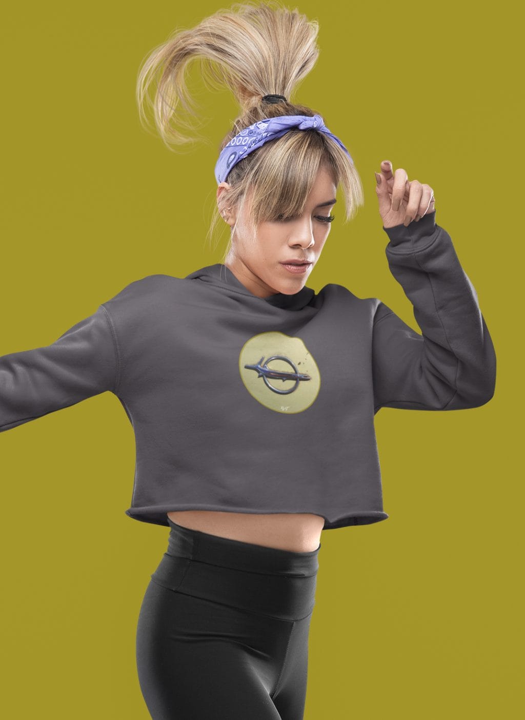 1968 Rear Emblem on a Soft Cropped Fleece Hoodie - Image 4