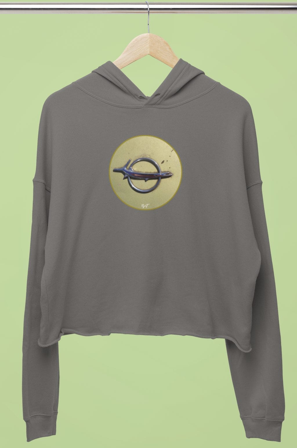 1968 Rear Emblem on a Soft Cropped Fleece Hoodie - Image 2