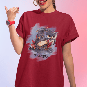 Owl With Witches Hat on a CVC T-Shirt