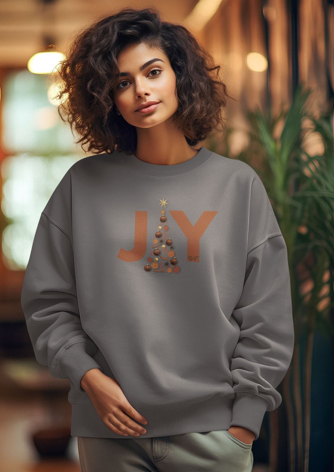 Rustic Tree in the Middle of Joy on a Heavy 50/50 Blend Sweatshirt
