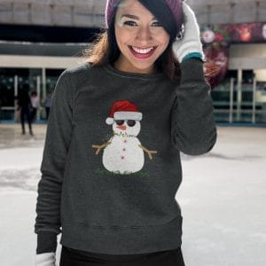 Cool Snowman in Sunglasses on a Heavy 50/50 Blend Sweatshirt