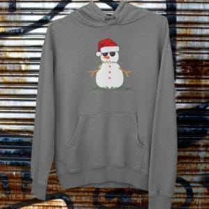 Cool Snowman in Sunglasses on a Heavy 50/50 Blend Hoodie