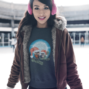 Two Christmas Owls in the Moonlight on a Heavy 50/50 Blend Sweatshirt