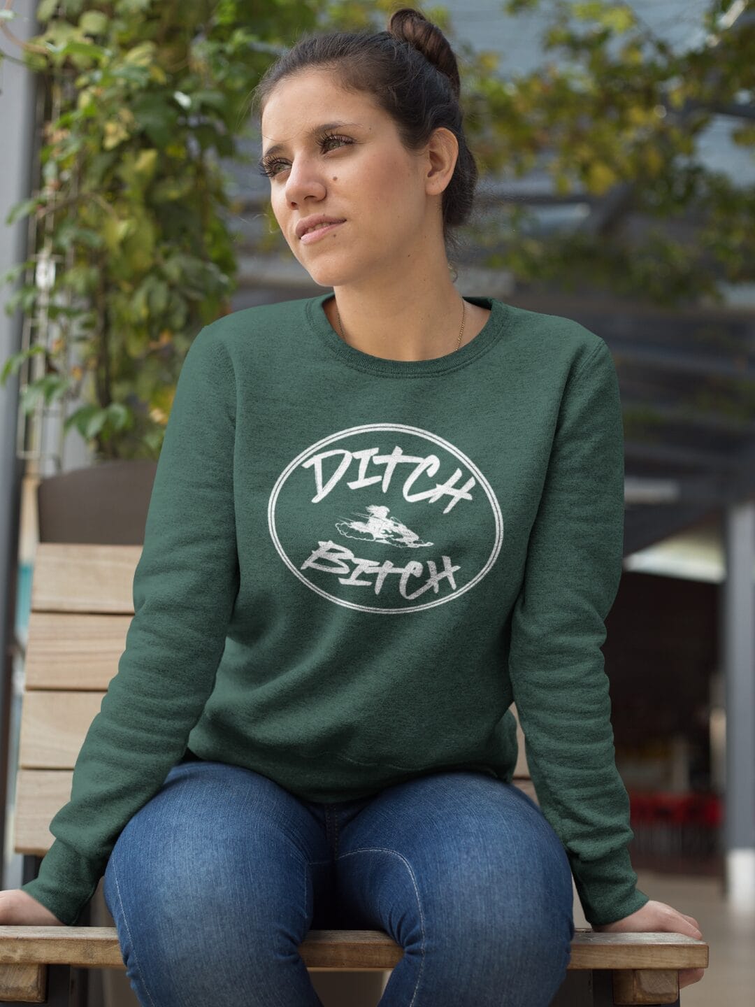 Ditch Bitch Black on a Heavy 50/50 Blend Sweatshirt